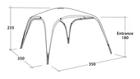Outwell Pavillon Wakefield Shelter L - Nachhaltigkeit: Nicht angegeben - Anwendungsbereich: Outdoor - Produkttyp: Pavillon - Detailfarbe: Grau - Material: Polyester - Widerstandsfähigkeit: Flammhemmend - Spritzwassergeschützt - UV Schutz