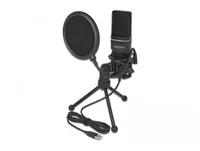 Delock Kondensatormikrofon USB für Gaming & Podcasting - Typ: Einzelmikrofon - Bauweise: Desktop - Anwendungsbereich: Video - Gesang & Sprache - Stereoaufnahme - Voice-Chat / Gaming - Wandlerprinzip: Kondensator - Richtcharakteristik: Keine - Umschaltbare