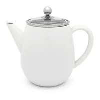 Bredemeijer Teekanne Duet Eva 1.1 Liter, Weiss - Material: Edelstahl - Filtertyp: Edelstahlfilter - Fassungsvermögen: 1.1 l - Kompatible Kochfelder: Manuell - nicht für Kochfelder