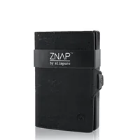 ZNAP Portemonnaie Slim Wallet Kork Black, 8er - Münzfach: Ja - RFID-Schutz: Ja - Farbe: Schwarz - Material: Kork - Aluminium - Verschluss: Druckknöpfe