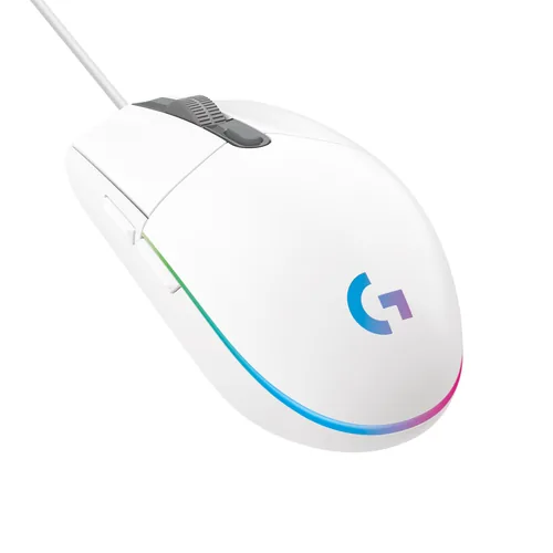 Logitech Gaming-Maus G203 Lightsync Weiss - Maus Features: RGB-Beleuchtung - Seitliche Zusatztasten - Beleuchtung - Programmierbare Tasten - Scrollrad - Bedienungsseite: Rechtshänder - Detailfarbe: Weiss - Gewicht: 85 g - Verbindungsart: Verkabelt - Schni