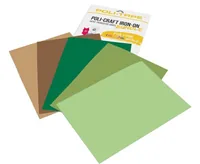 Poli-Tape Aufbügelfolie Natur A4, mehrfarbig, 5 Stück - Geeignet für Drucker: Nein - Detailfarbe: Coffee - Grün - Olivgrün - Salbeigrün - Sand - Aussenanwendung: Nein - Selbstklebend: Nein - Aufbügelbar: Ja - Folientyp: Aufbügelfolie Effekt