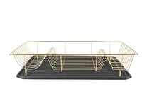 present time Abtropfgestell Linea Gold - Tiefe: 32 cm - Breite: 49 cm - Detailfarbe: Gold - Geschirrhalterung: Tellerhalterung - Höhe: 9.5 cm - Produkttyp: Abtropfgestell