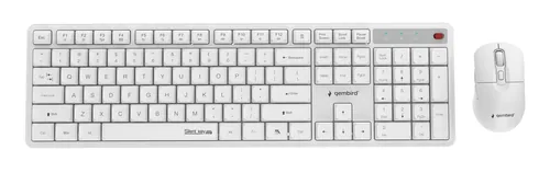 Gembird Silent key Pro Business wireless desktop set, white, US layout