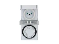 Max Hauri Zeitschaltuhr IP55 24 h Mechanisch - Montage: Zwischenstecker - Kürzeste Schaltzeit: 15 min - Anwendungsbereich: Outdoor - Indoor - Anzahl Schaltpunkte: 24 - Funktionsweise Zeitschaltuhr: Mechanisch - Funktionen: Dauerbetrieb Ein/Aus