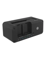 ICY BOX Docking- und Klonstation IB-2924 MSCL-C31 - Card Reader: Kein - Datenanschluss Seite A: Type-A USB 3.1 Gen 2 - Type-C USB 3.1 Gen 2 - Stromversorgung: Externes Netzteil - Detailfarbe: Schwarz - Speicherschnittstelle: PCI-Express - SATA - Festplatt