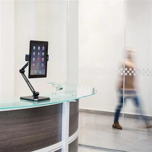 StarTech.com Tablet Halterung für 4,7 bis 12,9 Zoll Tablets - iPad Halterung - Tablet Wandmontage-Halterung - Befestigungskit (Wandplatte, Standfuß, Knopf, Basisabdeckung)