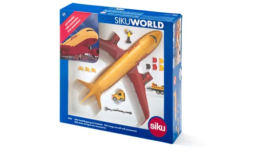 DHL Frachtflugzeug mit Zubehör (blau/weiß)