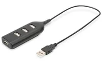 DIGITUS USB-Hub 4-Port 2.0->4xA2.0 integr. Kabel schwarz