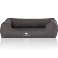 Knuffelwuff Hunde-Bett Leon Velour XL, 105 x 75 cm, Anthrazit - Breite: 75 cm - Länge: 105 cm - Detailfarbe: Anthrazit - Tierart: Hund - Produkttyp: Bett