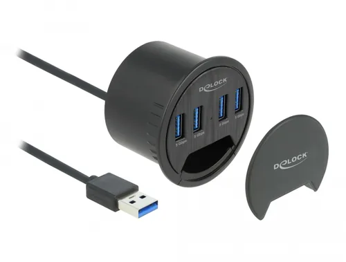 DELOCK 4 Port Tisch-Hub mit 4x SuperSpeed USB Typ-A Port