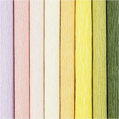 Creativ Company Krepppapier Pastell 25 x 60 cm, 105 g/m²,  8 Stück - Papierformat: 25 x 60 cm - Selbstklebend: Nein - Papierfarbe: Mehrfarbig - Papiertyp: Krepppapier - Mediengewicht: 105 g/m² - Verpackungseinheit: 8 Stück