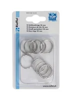 Robert Rieffel Schlüsselring 25 mm, 10 Stück, Silber - Motiv: Ohne Motiv - Detailfarbe: Silber