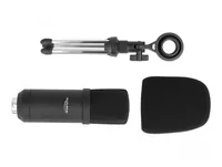 Delock Mikrofon für Podcasting mit XLR Anschluss/3.5mm Klinke - Typ: Einzelmikrofon - Bauweise: Desktop - Anwendungsbereich: Gesang & Sprache - Wandlerprinzip: Kondensator - Richtcharakteristik: Niere - Umschaltbare Richtcharakteristik: Ja