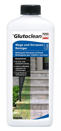 Glutoclean Wege und Terrassen Reiniger 1 l, 1 Stück - Packungsgrösse: 1 l - Eigenschaft: Flüssig - Einsatzgebiet: Terrasse - Natürlich Leben: Keine Besonderheiten