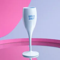 Koziol Sektglas Holy Shit 100 ml, 1 Stück, Blau - Material: Kunststoff - Glas Typ: Sektglas - Detailfarbe: Blau - Höhe: 19.1 cm - Volumen: 100 ml