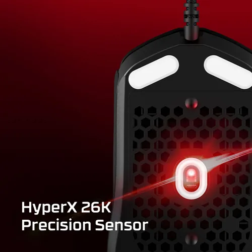 HyperX Pulsefire Haste 2 Wired Black Gaming mouse Ambidestro USB tipo A 26000 DPI