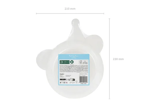 Partydeco Einwegteller Teddybär Kopf braun, 21 x 23 cm, 6 Stück - Produkttyp: Einwegteller - Materialtyp: Papier - Material: Pappe - Detailfarbe: Hellblau - Braun - Rosa - Beige - Verpackungseinheit: 6 Stück