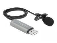 Delock Mikrofon USB Krawatten/Lavier, Omnidirektional 24Bit/192Khz - Typ: Einzelmikrofon - Bauweise: Ansteckmikrofon - Reportage-Mikrofon - Anwendungsbereich: Gesang & Sprache - Voice-Chat / Gaming - Wandlerprinzip: Keine Angabe - Keine - Richtcharakteris