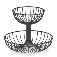 Zeller Present Früchtekorb 1 Stück, Schwarz - Unterteilungsmöglichkeit: Nein - Material: Metall - Detailfarbe: Schwarz - Set: Nein - Durchmesser: 32 cm - Verpackungseinheit: 1 Stück