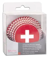 Städter Muffin Backform Maxi Schweiz 50 Stück - Materialtyp: Papier - Material: Papier - Nachhaltigkeit: Nicht angegeben - Backform Typ: Muffin-Backform - Motiv: Schweiz - Detailfarbe: Mehrfarbig