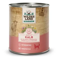 Wildes Land Nassfutter Kalb mit Brokkoli, Hagebutte & Wildkräutern 400 g - Tierbedürfnis: Kein besonderes Bedürfnis - Geschmacksrichtung: Kalb - Zertifikate: Keine Zertifizierung - Fleischsorte: Kalb - Futtereigenschaft: Getreidefrei - Ohne künstliche Zus