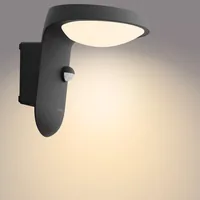 Philips Wandleuchte Tyla IR Solar Ultra-Efficient Anthrazit + Sensor - Dimmbar: nicht dimmbar - Lichtfarbe: Warmweiss - Farbtemperatur Kelvin: 3000 K - Zusätzliche Ausstattung: Dämmerungssensor - Bewegungssensor - Leuchtenfarbe: Anthrazit - Lichtausbeute: