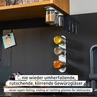 Silwy Feinkost-Magnetgläser-Set, 192 ml 0.192 l, Transparent/Weiss - Produkttyp: Outdoor-Vorratsdose - Materialtyp: Glas - Material: Metall - Detailfarbe: Transparent - Weiss - Set: Ja - Verpackungseinheit: 1 Stück