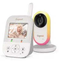 Gigaset Babyphone Baby 300 Video - Reichweite Max.: 300 m - Ausstattung: Geräuschesensor - Nachtlicht - Schlaflieder - Thermometer - Videofunktion - Display vorhanden: Ja - Verbindungsmöglichkeiten: FHSS - Stromversorgung: Akkubetrieb - Detailfarbe: Crème