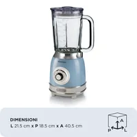 Ariete Standmixer Vintage Blau - Motorleistung: 1000 W - Funktionen: Mixen - Smoothies - Zerkleinern - Fassungsvermögen Saftbehälter: 1.5 l - Detailfarbe: Blau