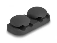 Delock Kabelhalter mit 4 Durchführungen, selbstklebend 2 Stück - Produkttyp: Kabel-Clip - Ausstattung Kabelmanagement: Set - Selbstklebend - Verpackungseinheit: 2 Stück - Material: Silikon - Detailfarbe: Schwarz