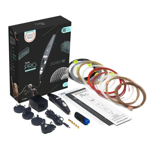 3Doodler 3D-Pen Pro III 7-teilig, Schwarz - Set: Ja - Drucktechnik: Keine - Anzahl Extruder: 7 - Druckwerkstoff: Holz - Kunststoff - Kupfer - Nylon - Polylactid Acid (PLA) - Stahl