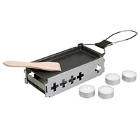 Kisag Teelicht-Raclette Candle light to go Silber - Detailfarbe: Silber - Anzahl Teelichte: 4 × - Material: Edelstahl