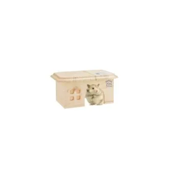 Resch Hamsterhaus Bungalow 20 x 13 x 9 cm - Nagetierart: Farbmaus - Hamster - Ratte - Rennmaus - Zwerghamster - Material: Holz - Tierart: Nager