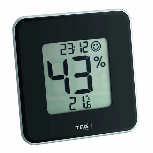 TFA Dostmann Thermo-/Hygrometer STYLE Schwarz - Detailfarbe: Schwarz - Typ: Thermo-/Hygrometer - Anwendungsbereich: Temperaturmessung