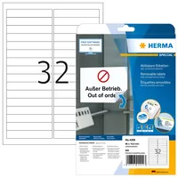 HERMA Etiketten A4 weiß 96x16,9 mm ablösbar Papier 800 St.