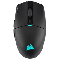Corsair Gaming-Maus Katar Elite Wireless Schwarz - Bedienungsseite: Rechtshänder - Maus Features: Beleuchtung - Daumentaste - Integrierter Speicher - RGB-Beleuchtung - Umschaltbare DPI-Auflösung - Detailfarbe: Schwarz - Gewicht: 69 g - Schnittstelle: Blue
