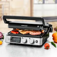 Rommelsbacher Kontaktgrill KG 2025, 2000 W - Produkttyp: Kontaktgrill - Höhenverstellbar: Ja - Detailfarbe: Schwarz - Silber - Leistung: 2000 W - Temperatur einstellbar: Ja - Anzahl unterschiedliche Grillplatten: 2