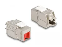 Delock Keystone-Modul RJ45 Cat.6A mit roter Staubschutzkappe - Modultyp: Keystone - Anschluss Front: Buchse RJ-45 - Anschluss Rück: LSA - Medientyp: Netzwerk - Schirmung: Ja - Verpackungseinheit: 1 Stück