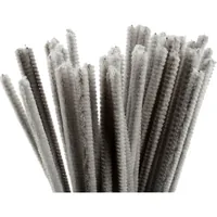 Creativ Company Chenilledraht 6 mm 50 Stück, Grau - Länge: 30 cm - Durchmesser: 6 mm - Detailfarbe: Grau - Drahtart: Chenilledraht