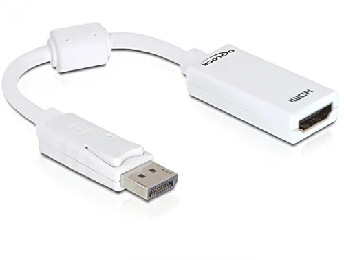 DeLOCK 61767 video cable adapter 0.125 m DisplayPort HDMI Type A (Standard) White