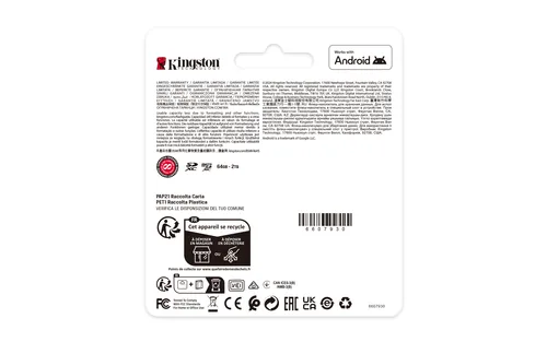 KINGSTON 256GB -  micSDXC -  Canvas -  Select -  Plus -  Gen3 -  150R -  A1 -  Single -  Pack -  w/o ADP