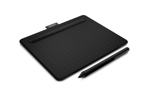 Wacom Stifttablet Intuos S  Creative Pen Tablet - Aktive Arbeitsfläche: 152 mm x 95 mm - Anzahl Druckstufen: 4096 × - Detailfarbe: Schwarz matt - Schwarz - Schnittstellen: Micro-USB 2.0 - Display vorhanden: Nein - Kabellos: Nein