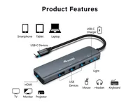 Equip Dock 5-1 USB-C->HDMI,3xUSB-A,100W USB-C 0.25m
