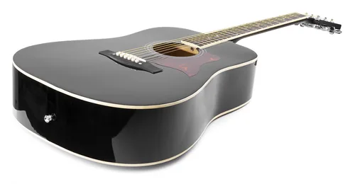 MAX Westerngitarre SoloJam Set Schwarz - Griffbrett: Palisander - Decke: Linde - Decke massiv: Nein - Gitarrengrösse: 4/4 - Mensur: 65 cm - Ausführung: Rechtshänder