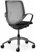 Giroflex Bürostuhl 313 mit Netzrücken und Armlehnen, Grau - Produkttyp: Bürostuhl - Material Bezug: Stoff - Armlehnen: Ja - Material Fuss: Kunststoff - Rückenart: Netzrücken - Rollenart: Hartbodenrollen