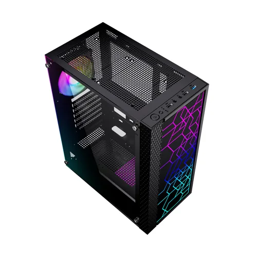 Gembird Fornax 2500 ARGB Gaming ATX computer case, Midi Tower, backlight,  Black