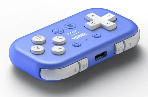 8bitdo Gamepad Micro Wireless Controller NSW2/NSW/Android Blau - Plattform: Android - Nintendo Switch - Nintendo Switch 2 - Nintendo Switch OLED-Modell - Verbindungsmöglichkeiten: Bluetooth - USB Typ-C - Controller Typ: Gamepad - Detailfarbe: Blau