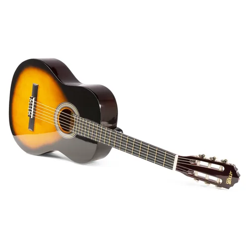 MAX Konzertgitarre SoloArt Set Sunburst - Griffbrett: Ahorn - Decke: Linde - Decke massiv: Nein - Gitarrengrösse: 4/4 - Mensur: 65 cm - Ausführung: Rechtshänder
