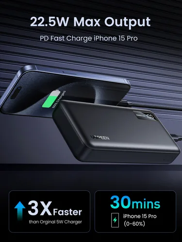 UGREEN 20000mAh Two-way Fast Charging Powerbank Black